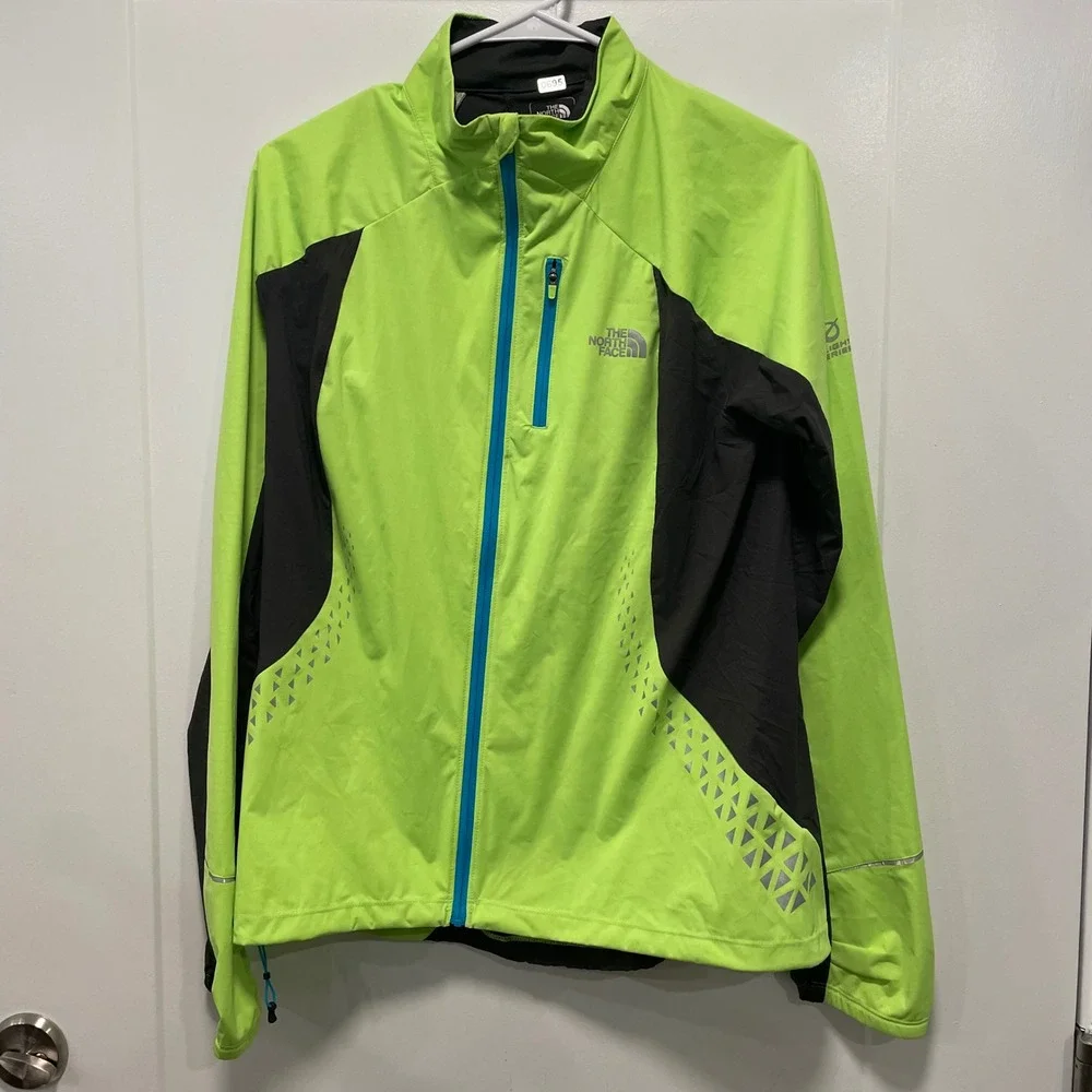 The North Face Flight Series Womens L Lime Green Black Running Jacket Full Zip